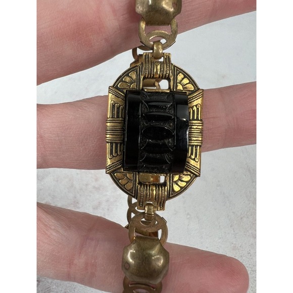 Women's Fashion‎ Jewelry Exquisite Gold Bronze-Tone Chain Link Bracelet - 19.5" - Picture 2 of 13